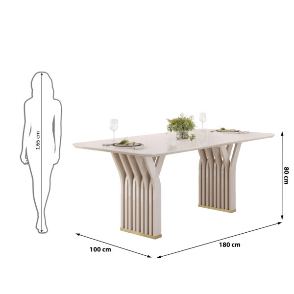 MESA YARA - TAMPO CHANF. CURVO MAD/VD 1800X1000X30 MM OFF WHITE/OFF WHITE - Image 5